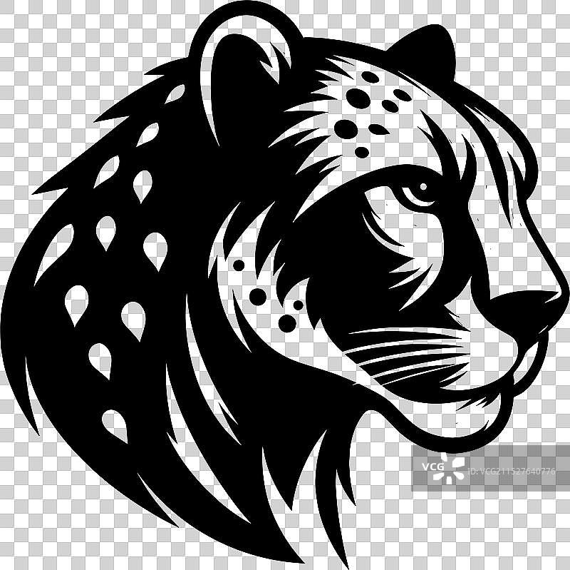 白色背景上的猎豹剪影图片素材