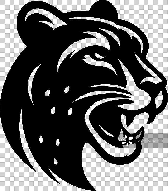 白色背景上的猎豹剪影图片素材