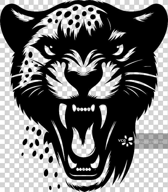 白色背景上的猎豹剪影图片素材