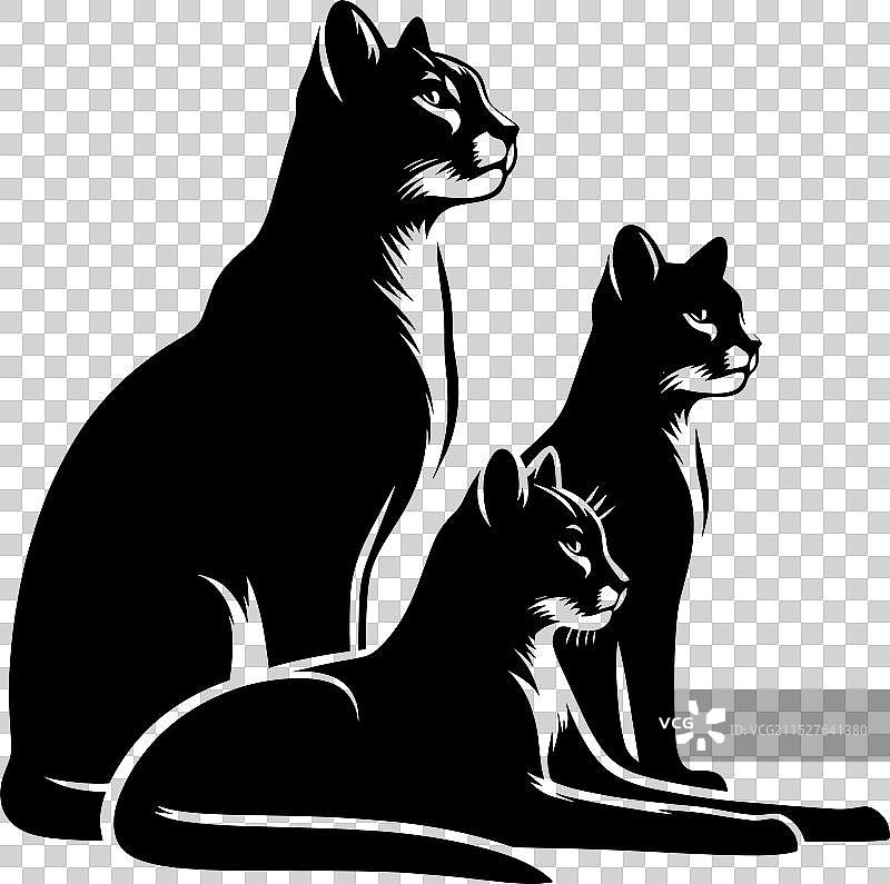 白色背景上的猎豹剪影图片素材