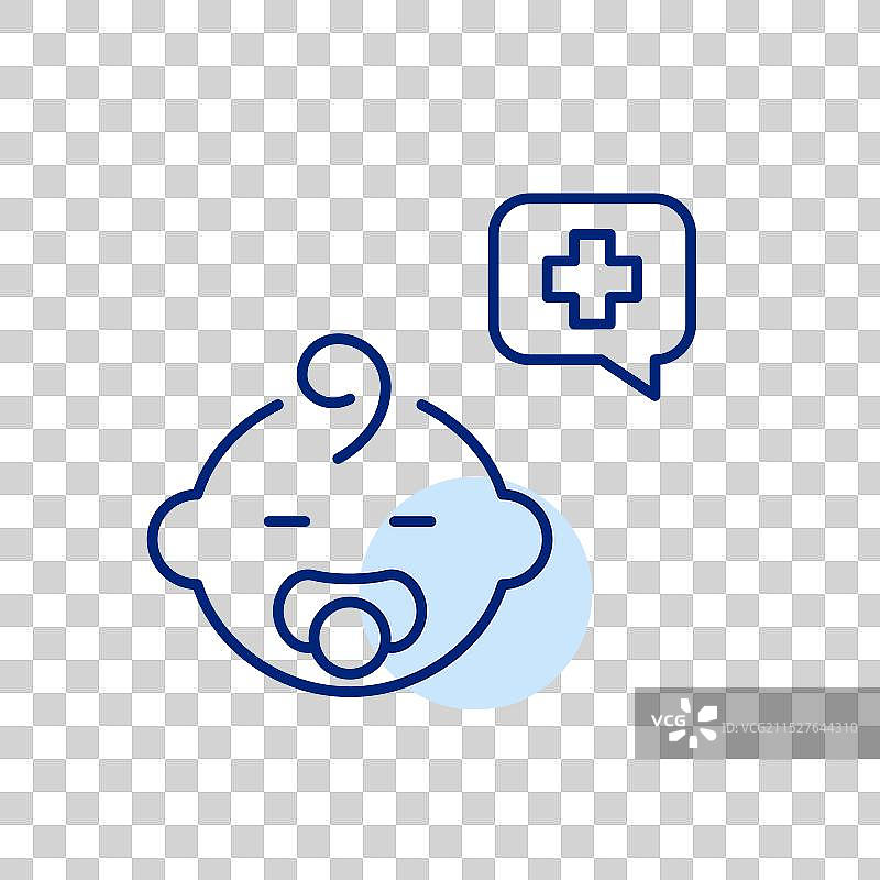 带着奶嘴、消息和十字遥控器的婴儿图片素材