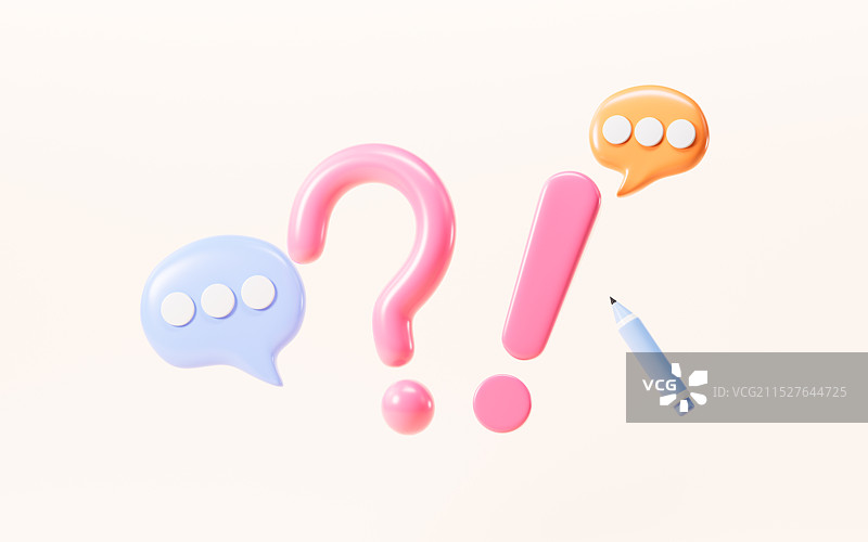 语言社交聊天表情包3D渲染图片素材