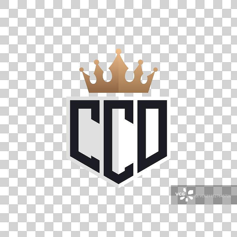 带有皇冠的奢华CCD标志图片素材