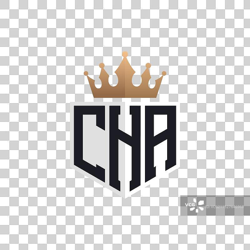 皇冠优雅CHA字母奢华标志图片素材