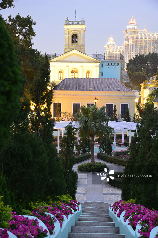 澳门，大三巴，东望洋，新葡京，玫瑰堂，圣诞节，赌场图片素材