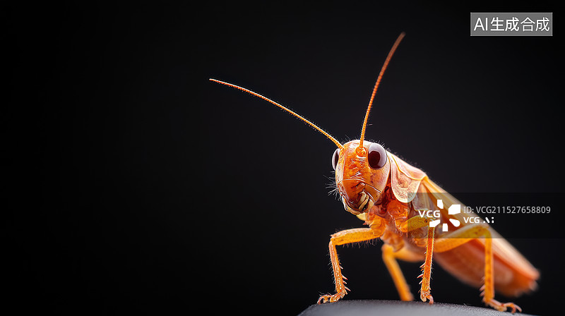 【AI数字艺术】深色背景的浅色蚱蜢图片素材