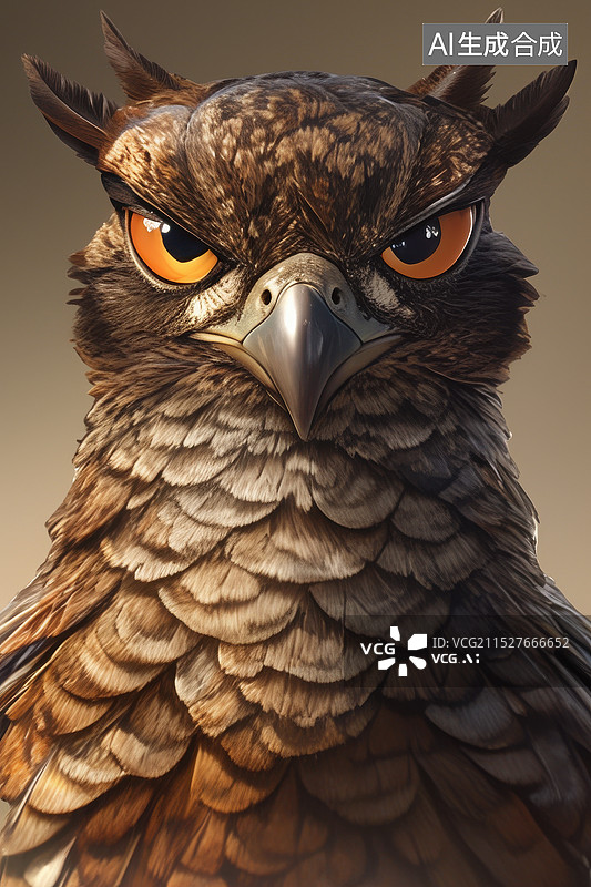 【AI数字艺术】霸气的棕色鹰雕图片素材