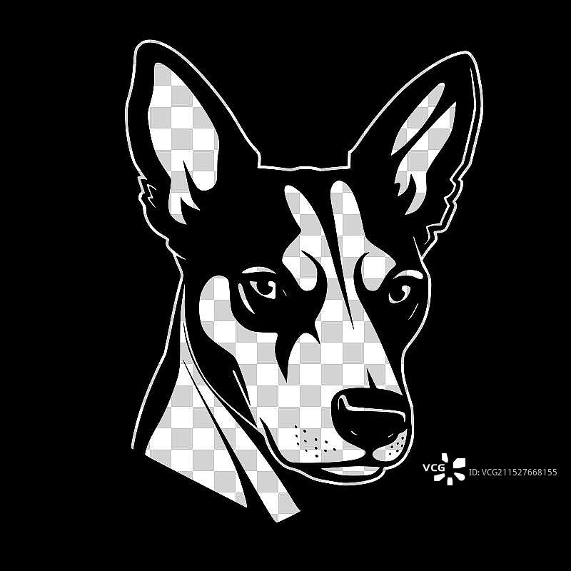 巴森吉犬 - 极简和简单的轮廓图片素材