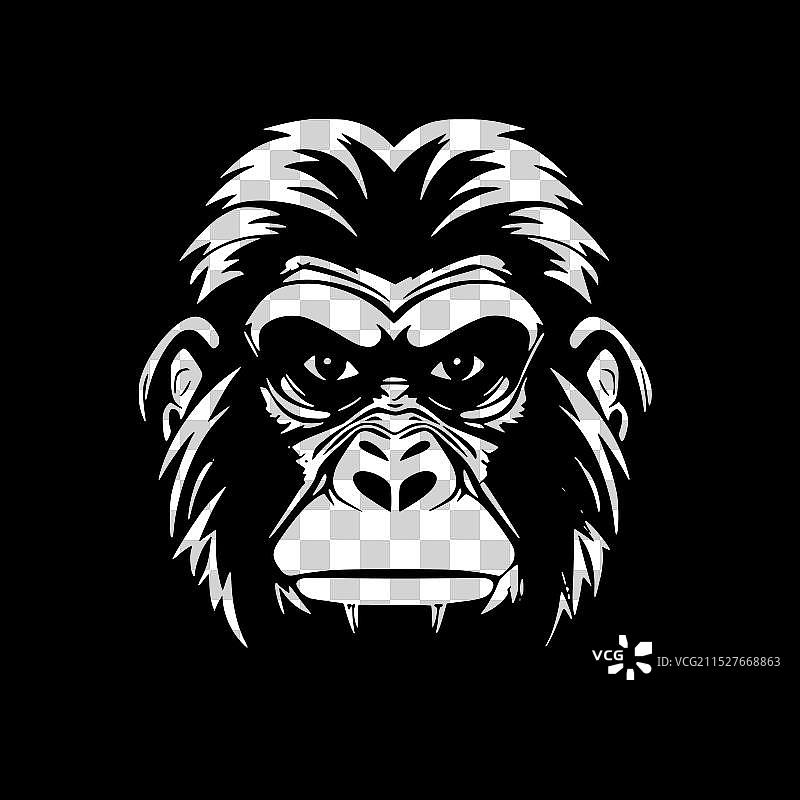 黑猩猩 - 极简和简单的轮廓图片素材