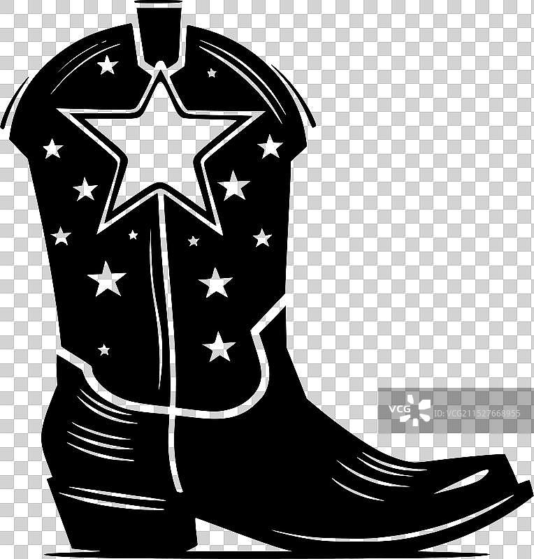 牛仔靴 - 极简风格的平面标志图片素材