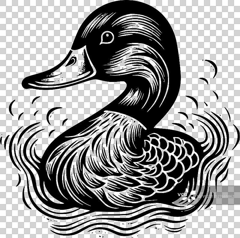 鸭子 - 极简风格的平面logo图片素材