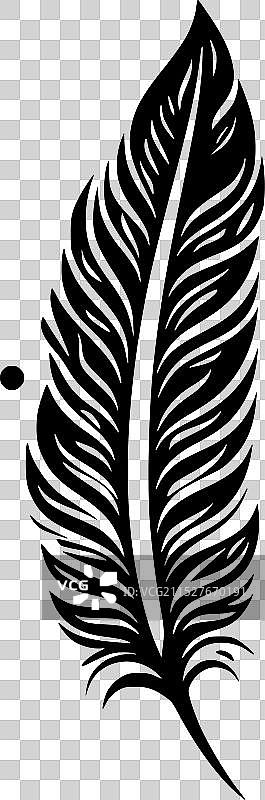 羽毛 - 极简风格的平面标志图片素材