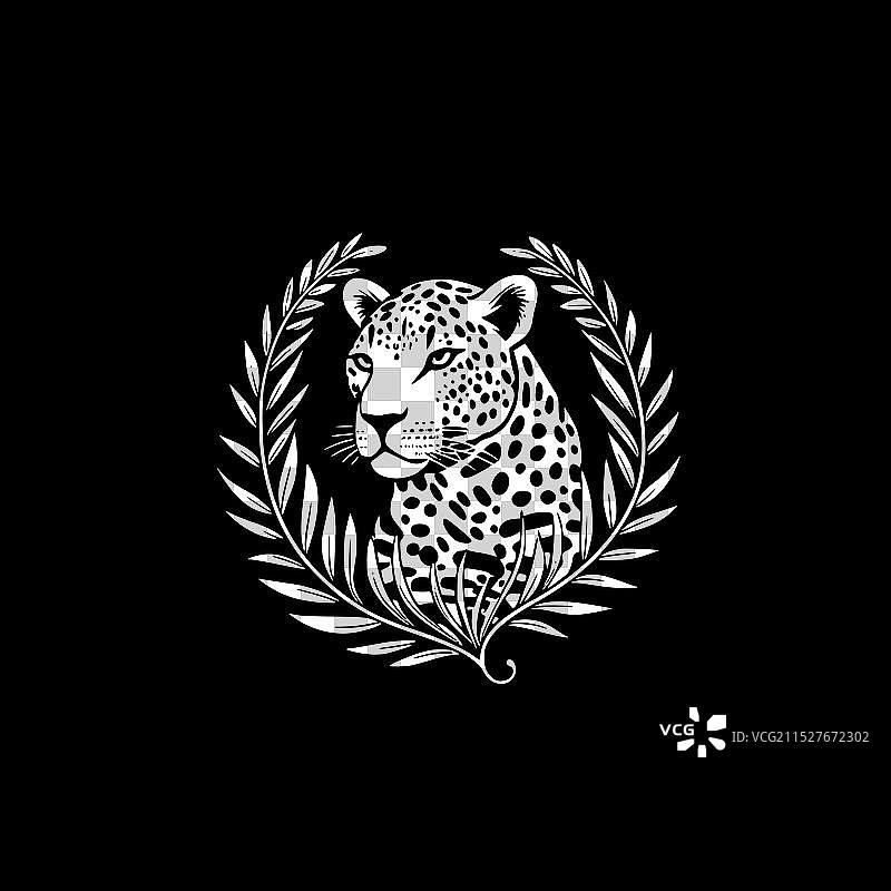猎豹 - 极简风格的平面标志图片素材