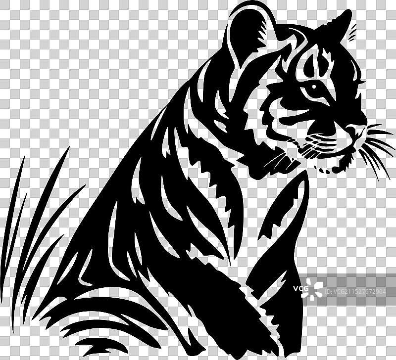 美洲豹 - 极简风格的平面logo图片素材