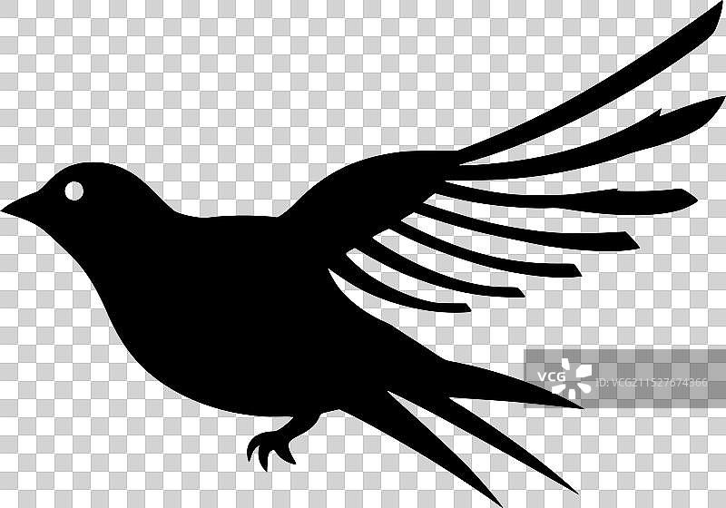 麻雀 - 极简风格的平面logo图片素材