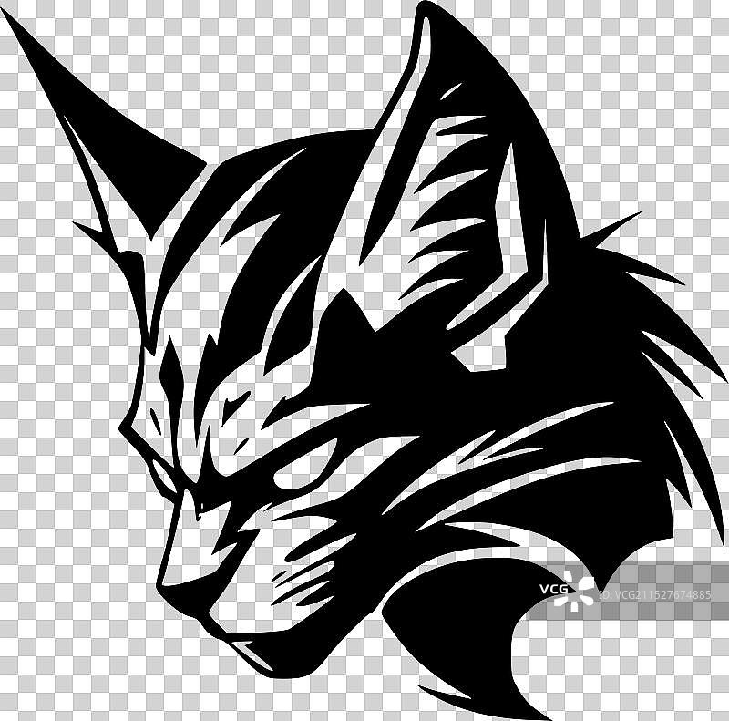 野猫 - 极简和简单的轮廓图片素材