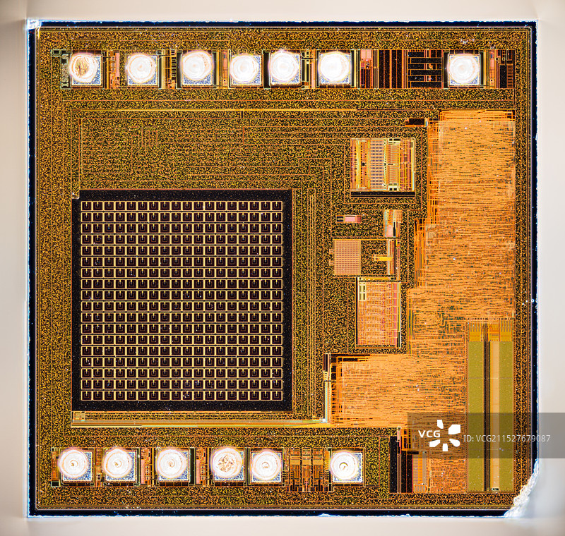 半导体芯片晶圆显微摄影图片素材