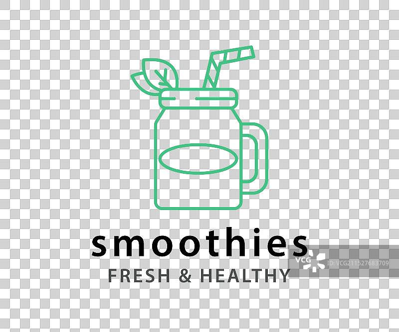 健康饮品标志的平滑饮料轮廓图标图片素材