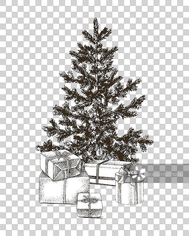 装饰华丽的圣诞树图片素材