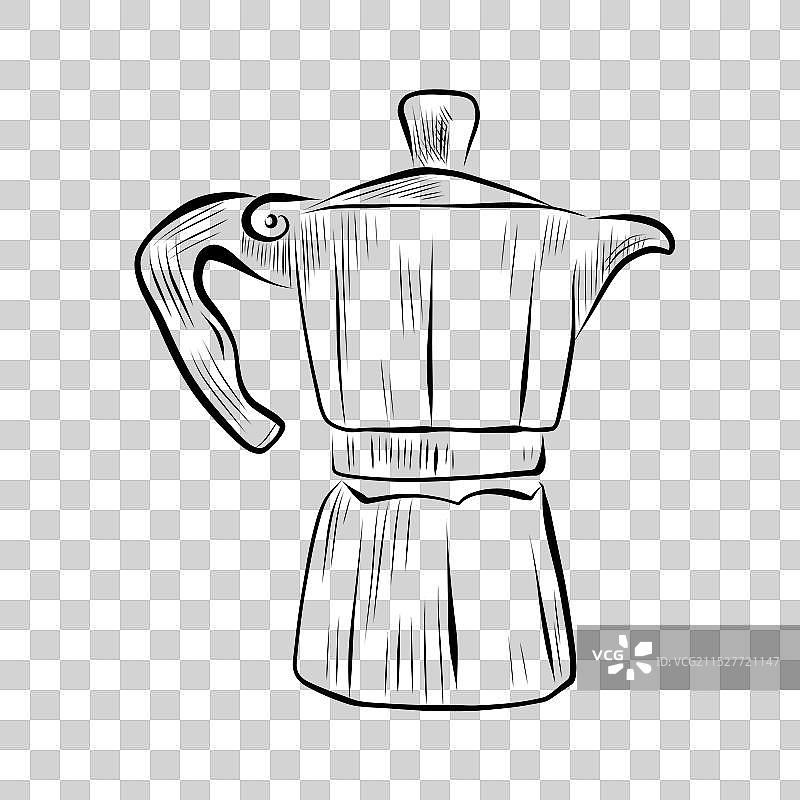 线条艺术咖啡滤纸绘图图片素材