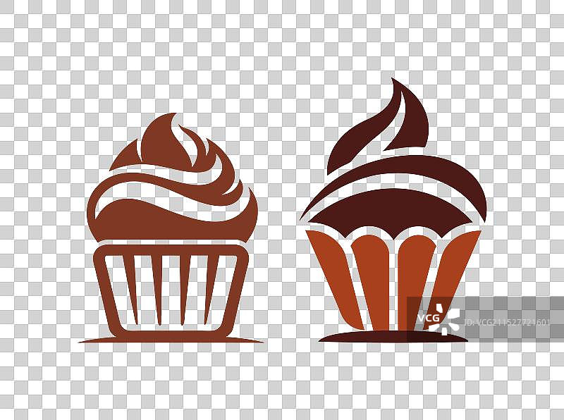 一对简约的面包店标志图片素材