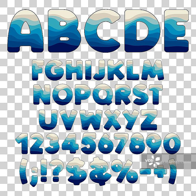 字母、数字和符号的分层组合图片素材