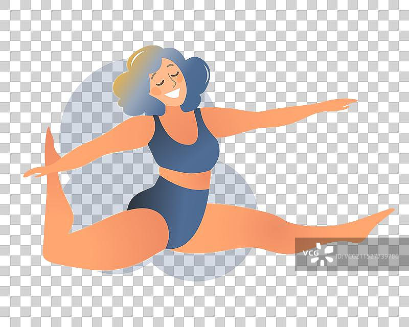 丰满曲线的女士在上瑜伽课图片素材