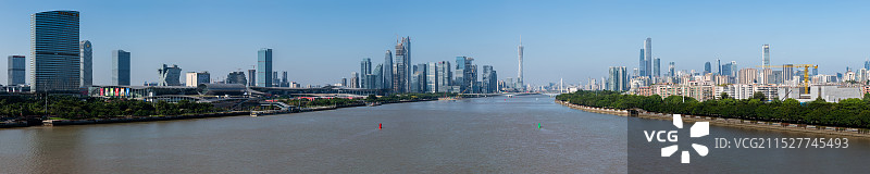 中国广州金融区城市天际线全景图片素材