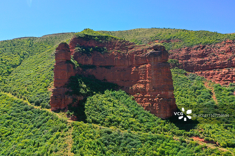 甘肃省甘南藏族自治州临潭县冶力关赤壁幽谷景区航拍图图片素材