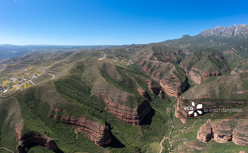 甘肃省甘南藏族自治州临潭县冶力关赤壁幽谷景区航拍图图片素材