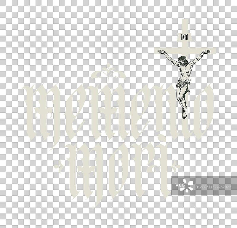 哥特字体的铭文：记住你必死的命运图片素材