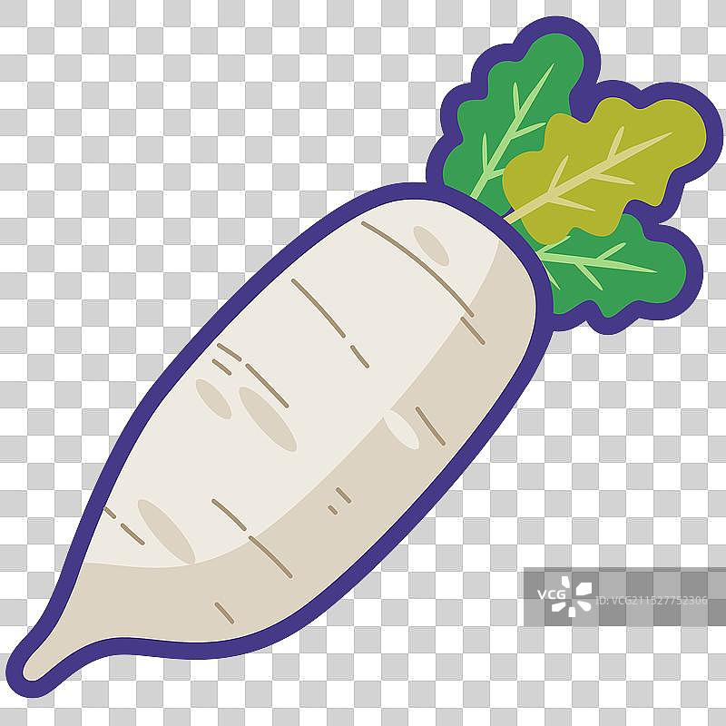 白色大根蔬菜卡通图标图片素材