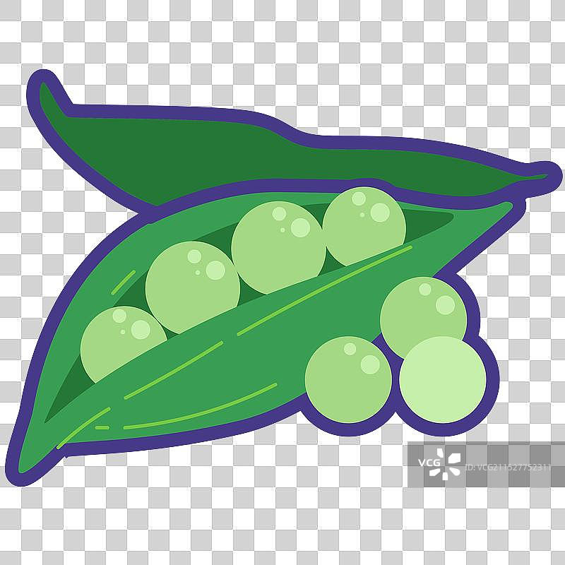 绿色豌豆蔬菜卡通图标图片图片素材