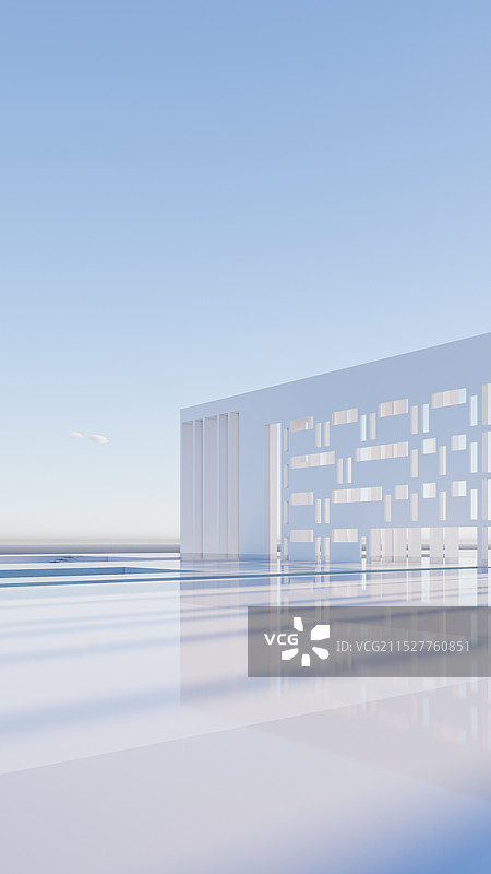现代建筑白膜图片素材