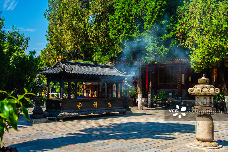 西安香积寺（始建于唐高宗永隆二年）古建筑景观图片素材