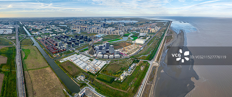 鲲鹏之门双子塔 上海临港自贸区 信息飞鱼数字经济产业园 海滨城市办公楼 人工智能产业 增值电信业务图片素材