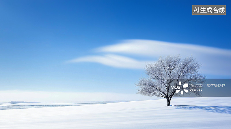【AI数字艺术】冬日雪景图片素材
