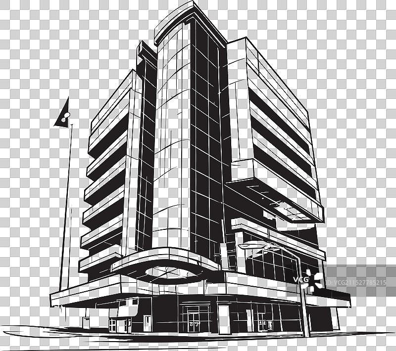 黑色的诺亚风格住宅塔楼建筑设计图片素材