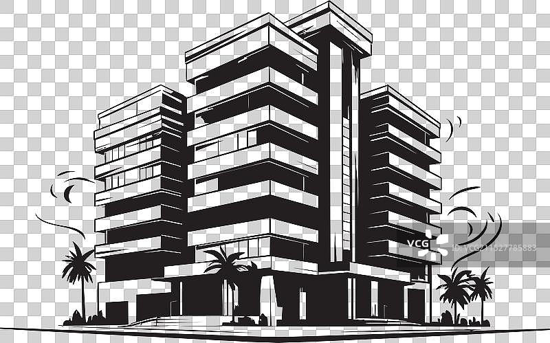 黑色多层炭黑企业大楼图片素材