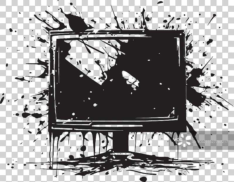 破碎电视设计的碎屏图形图片素材