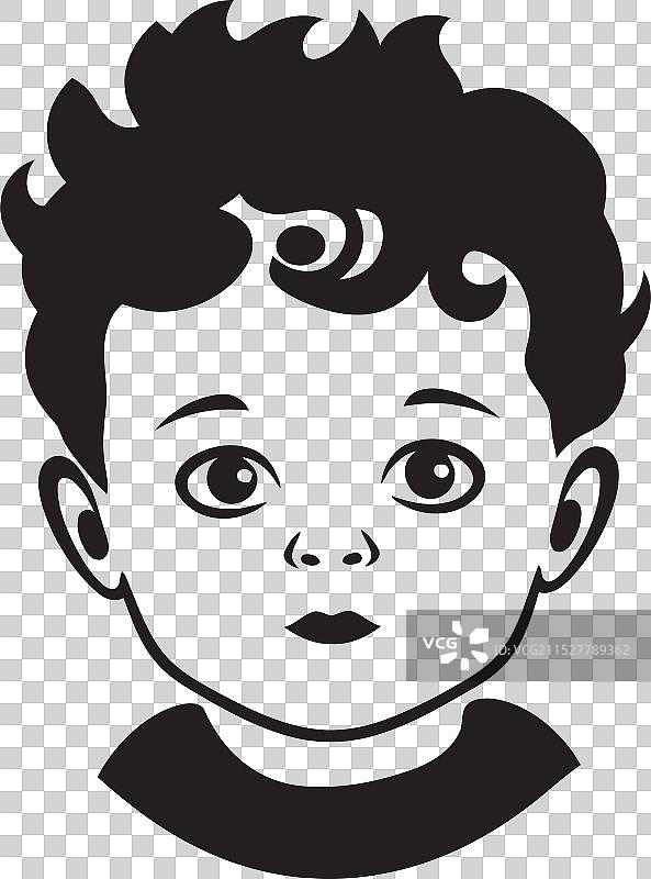 迷你漫威风格的幼儿面孔设计，黑色小巧。图片素材