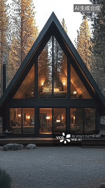 【AI数字艺术】森林里的酒店民宿图片素材