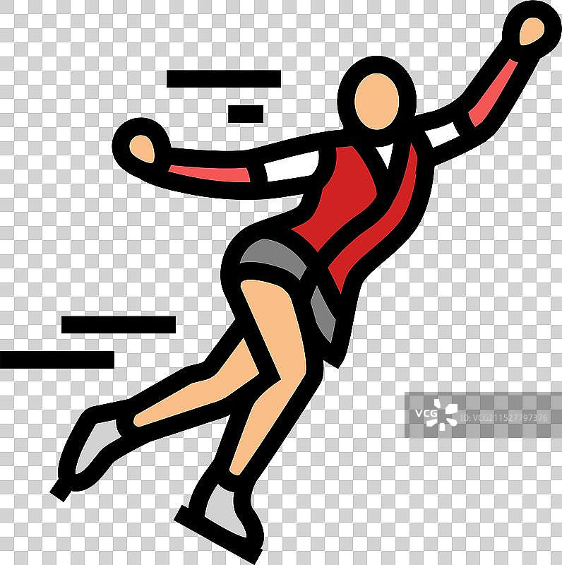 花样滑冰 冬季运动 彩色图标图片素材