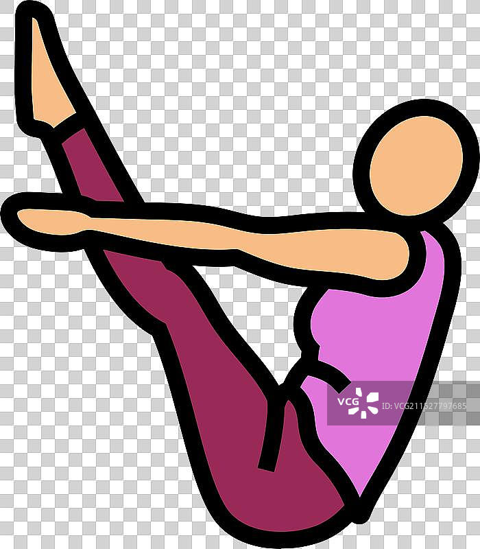 船式（Navasana）瑜伽彩色图标图片素材