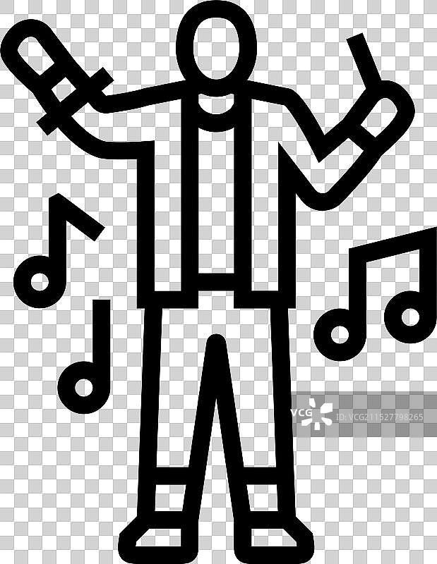 电子舞曲生活方式狂欢复古线条图标图片素材