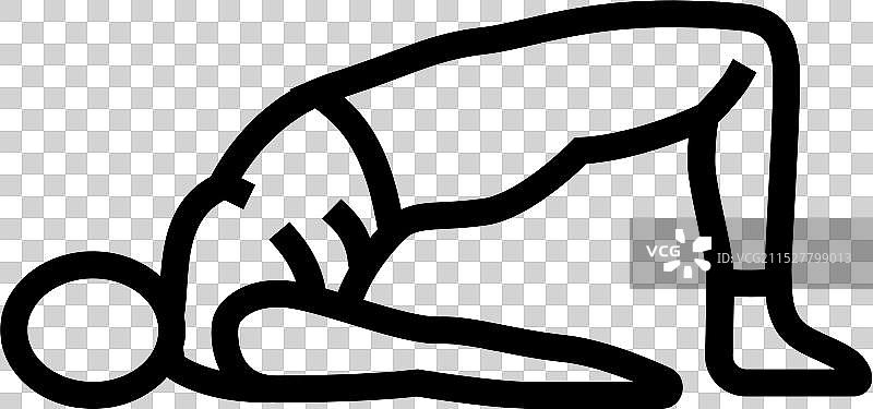 桥式（Setu Bandhasana）瑜伽线条图标图片素材