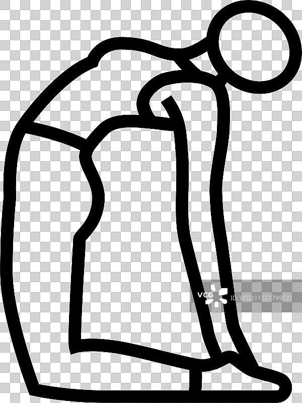 骆驼式（Ustrasana）瑜伽线条图标图片素材