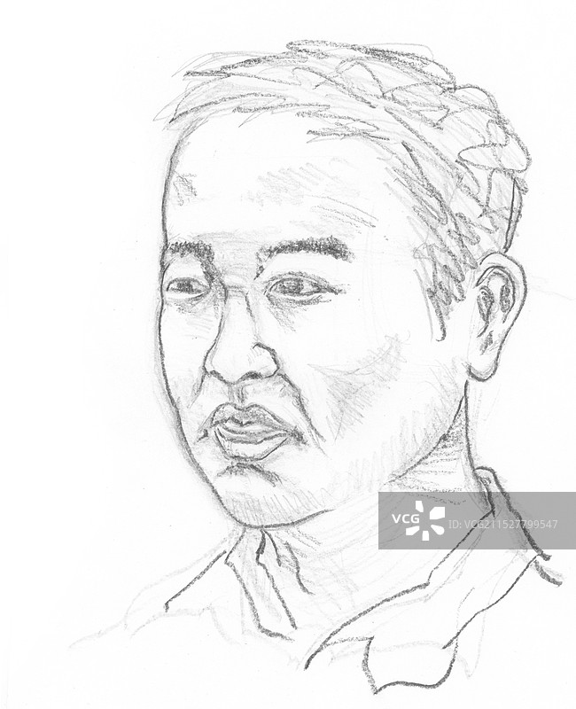 青年男性头像父亲叔叔铅笔素描速写人物元素插画图片素材