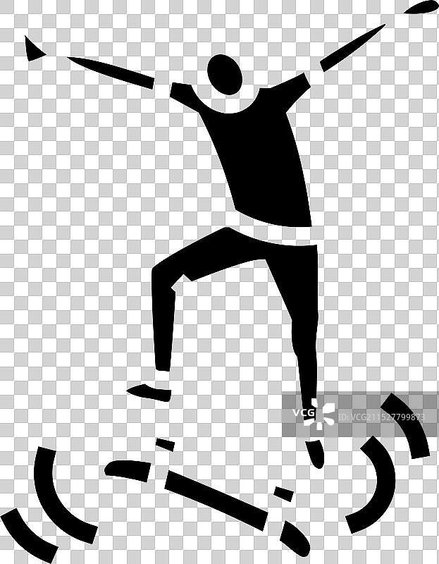 滑板运动的踢翻图标图片素材