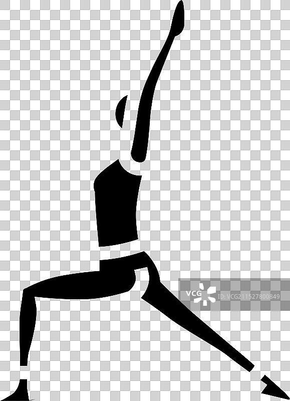 战士一式（维拉巴德拉萨那一式）瑜伽图标图片素材